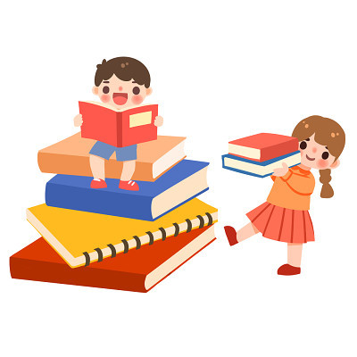卡通人物兒童讀書學習閱讀人物素材